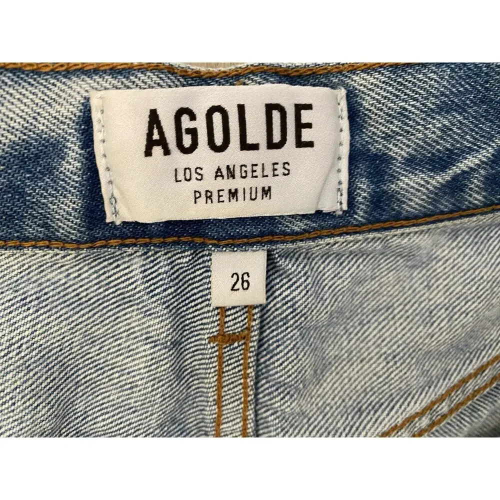 AGOLDE Jaden‎ Cut Off Jean Shorts in Surreal Sz 26 Beachy Boho